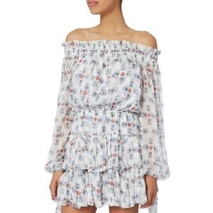 Caroline Constas Lou Off-The-Shoulder Printed Dress - S